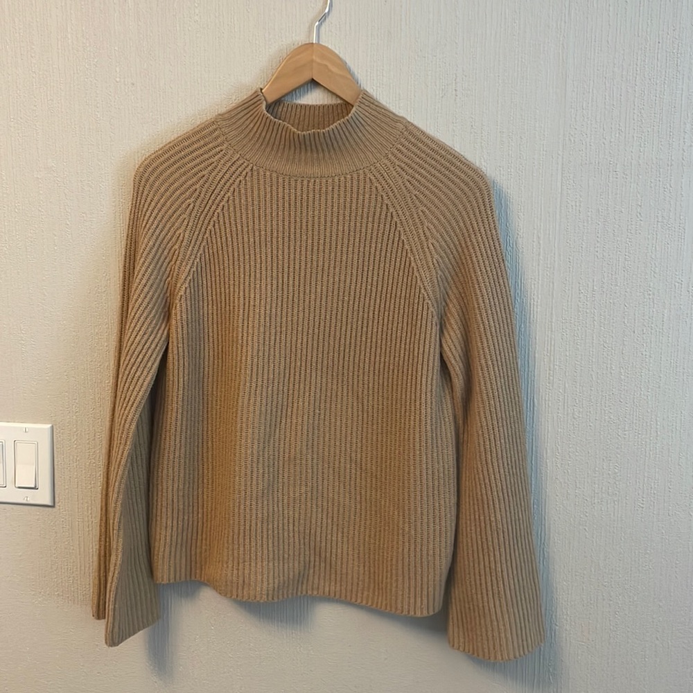 Camel Wool Sweater with bell sleeves